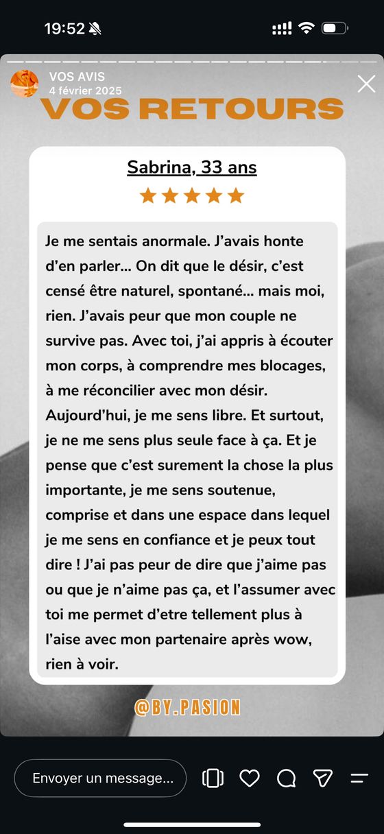 Sabrina, 33 ans : je me sentais anormale, aujourd'hui je me sens libre